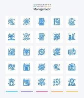 gerenciamento criativo 25 pacote de ícones azuis, como diagrama. lista telefônica. gerenciamento. telefone. livro vetor