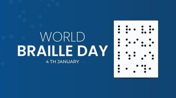 o dia mundial do braille é observado todos os anos em 4 de janeiro. vetor
