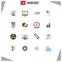 conjunto de 16 sinais de símbolos de ícones de interface do usuário modernos para pacote editável de moeda de foco de dólar de precisão de prêmio de elementos de design de vetores criativos