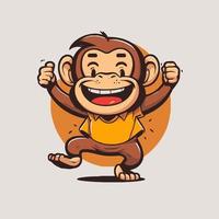 design de mascote de logotipo de personagem de desenho animado de macaco chimpanzé para branding de negócios vetor