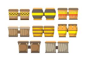 Conjunto de ícones de Bongo vetor