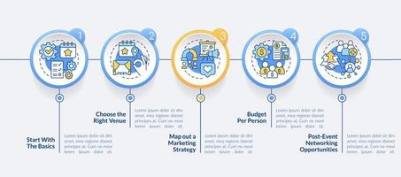 planejando modelo de infográfico de círculo de evento pequeno vetor