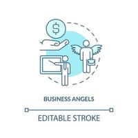 ícone do conceito de turquesa de anjos de negócios vetor