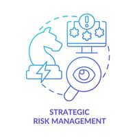 ícone de conceito de gradiente azul de gerenciamento de risco estratégico vetor