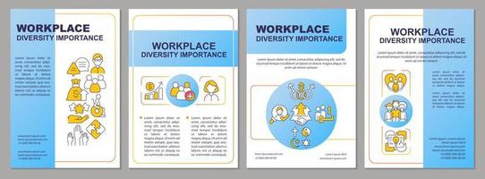 modelo de folheto azul de importância da diversidade no local de trabalho vetor