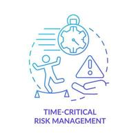 ícone de conceito de gradiente azul de gerenciamento de risco crítico de tempo vetor