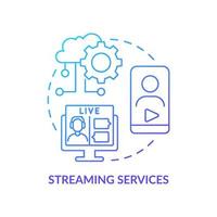 ícone do conceito de gradiente azul de serviços de streaming vetor