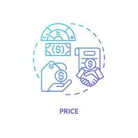 ícone do conceito de gradiente azul de preço de seguro vetor