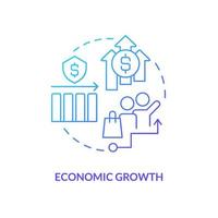 ícone do conceito de gradiente azul de crescimento econômico vetor