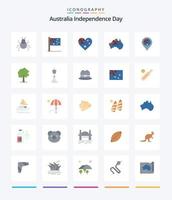 pacote criativo de ícones planos do dia da independência da austrália 25, como árvore. nação. Austrália. bandeira. Austrália vetor