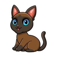 desenho de gato tonkinese fofo sentado vetor