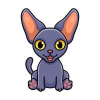 desenho de gato peterbald bonito sentado vetor