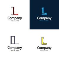 letra l design de pacote de logotipo grande design criativo de logotipos modernos para o seu negócio vetor