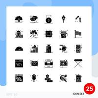 25 ícones criativos sinais modernos e símbolos da china cone texto sorvete segurança elementos de design vetoriais editáveis vetor