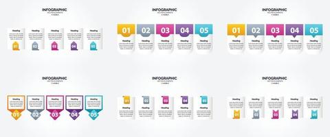 conjunto de design plano de infográficos de ilustração vetorial para folheto publicitário e revista vetor