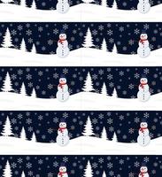 abstração de inverno sem costura feliz natal padrão. fundo da floresta. banner horizontal sem fim. elementos decorativos de papel desenhados à mão, ilustração vetorial. vetor