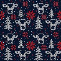 natal de malha e padrão de ano novo em vaca. design de suéter de tricô de lã. impressão têxtil de papel de embrulho de papel de parede. eps 10 vetor