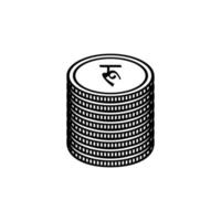 símbolo da moeda nepalesa, ícone da rupia nepalesa, sinal npr. ilustração vetorial vetor