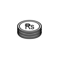 símbolo da moeda do Paquistão, ícone da rupia paquistanesa, sinal de pkr. ilustração vetorial vetor