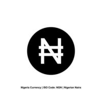 símbolo da moeda nigéria, ícone naira nigeriano, sinal ngn. ilustração vetorial vetor