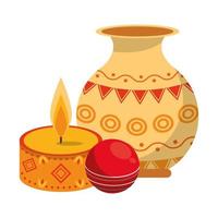 celebração indiana ugadi emblemas desenhos animados vetor