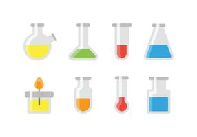Ícones de teste químico e de vidro