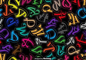Padrão sem emenda colorido das letras do alfabeto dos grafittis vetor