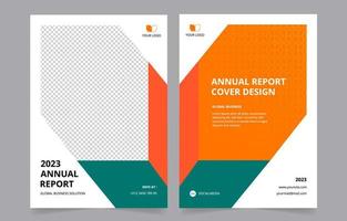 capa de relatório anual de negócios plana moderna vetor