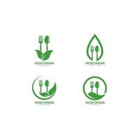 ilustração de ícone vetorial de logotipo de comida vegetariana saudável humana vetor