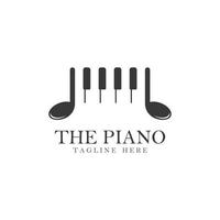 ilustração de ícone vetorial de modelo de logotipo de piano vetor