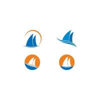 ícone de vetor de modelo de logotipo de navio de cruzeiro