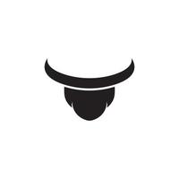 ilustração de ícone de vetor de logotipo de cabeça de touro