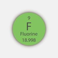 símbolo de flúor. elemento químico da tabela periódica. ilustração vetorial. vetor