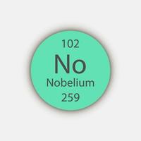 símbolo nobelium. elemento químico da tabela periódica. ilustração vetorial. vetor