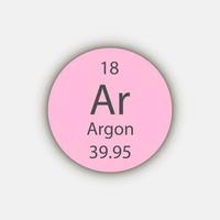 símbolo de argônio. elemento químico da tabela periódica. ilustração vetorial. vetor