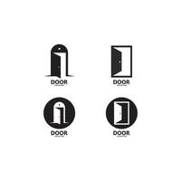 conjunto de ilustração de ícone de vetor de modelo de logotipo de porta