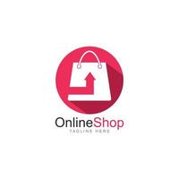 logotipo de vetor de loja online para ilustração de ícone de negócios