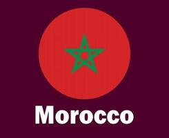 bandeira de marrocos com design de símbolo de nomes ilustração de equipes de futebol de países africanos vetor final de futebol