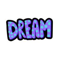 ilustração de moldura costurada com letras de sonho vetor