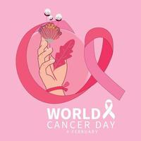 cartaz legal do dia mundial do câncer vetor
