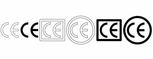 conjunto de ícones de marca de certificação ce isolado no fundo branco vetor