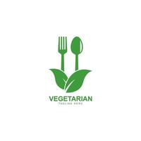 ilustração de ícone vetorial de logotipo de comida vegetariana saudável humana vetor