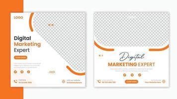 design de postagem de mídia social mínima corporativa, modelo de postagem quadrada com forma colorida, vetor de layout de postagem de mídia social de negócios