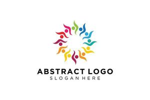 pessoas abstratas vetoriais e coleção de logotipos de família, ícones de pessoas, modelo de logotipo de saúde, símbolo de cuidado. vetor