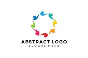 pessoas abstratas vetoriais e coleção de logotipos de família, ícones de pessoas, modelo de logotipo de saúde, símbolo de cuidado. vetor