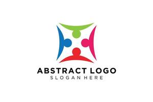 pessoas abstratas vetoriais e coleção de logotipos de família, ícones de pessoas, modelo de logotipo de saúde, símbolo de cuidado. vetor