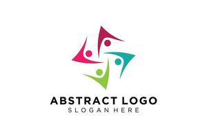 pessoas abstratas vetoriais e coleção de logotipos de família, ícones de pessoas, modelo de logotipo de saúde, símbolo de cuidado. vetor