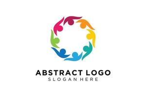 pessoas abstratas vetoriais e coleção de logotipos de família, ícones de pessoas, modelo de logotipo de saúde, símbolo de cuidado. vetor