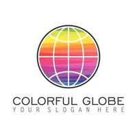 globo ou terra usando uma variedade de cores ou arco-íris imagem ícone gráfico logotipo design conceito abstrato estoque vetorial. pode ser usado como um símbolo relacionado ao grupo. vetor