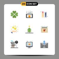 9 pacote de cores planas de interface de usuário de sinais e símbolos modernos de moedas rede social de renda higiene das mãos elementos de design de vetores editáveis